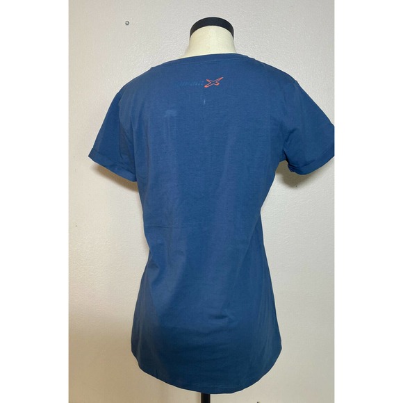 Can-am Womens v neck pocket t shirt blue size Medium New NWT. U2 - Picture 2 of 9